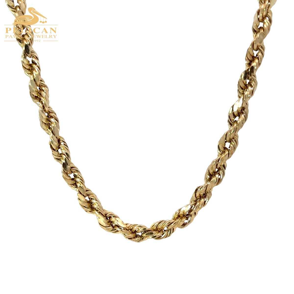 22″ Gold Rope Chain Hollow 10KT Yellow Gold 4.5MM (PBR121587)