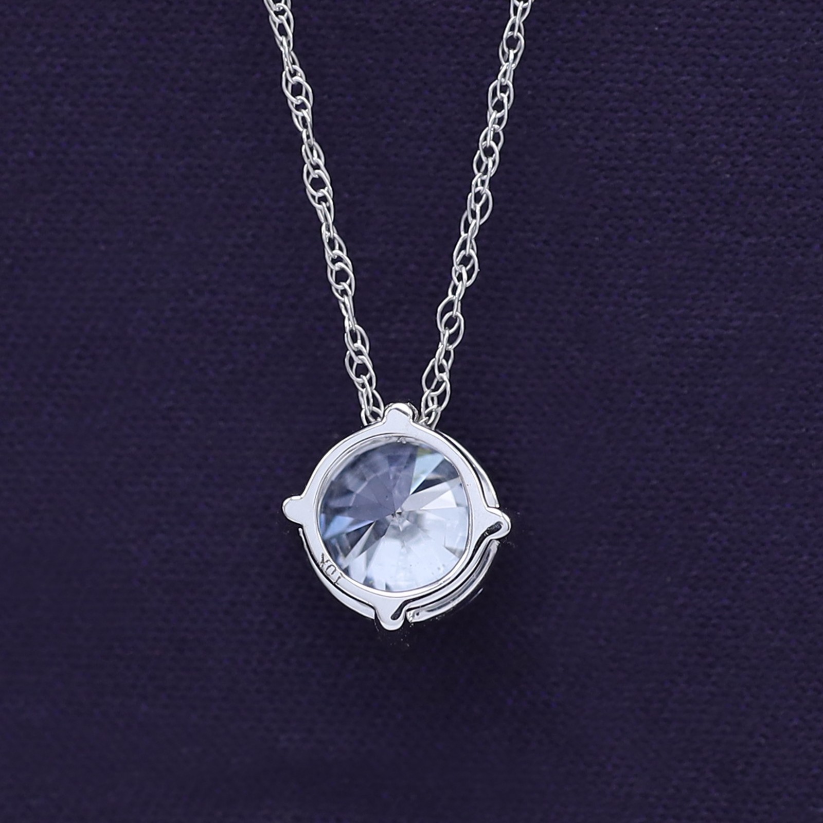 1.5 Ct Round Cut Diamond Solitaire Necklace In 14K White Gold Lab Grown