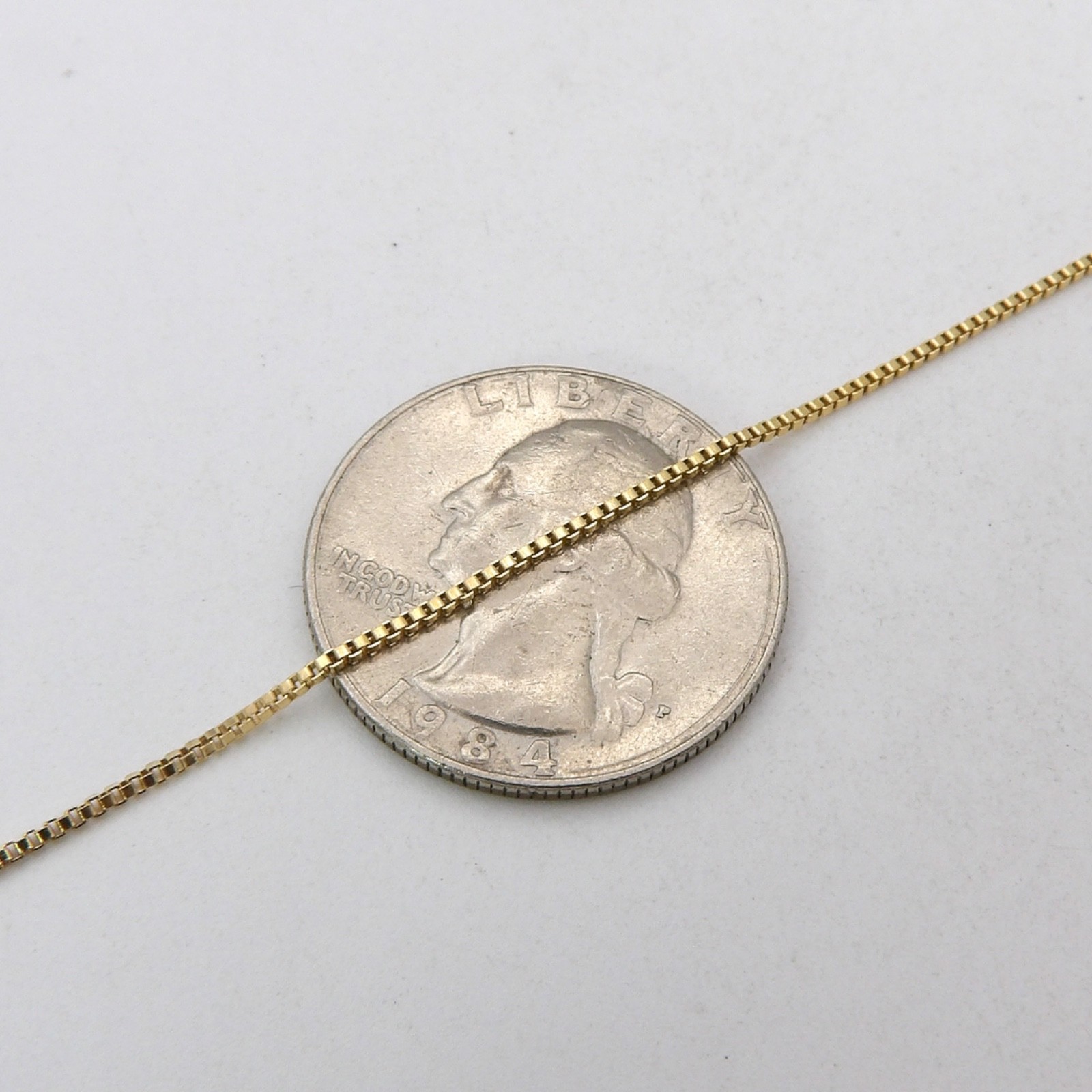 Solid 14k Gold Venetian Box Link Chain Necklace Italy 15in