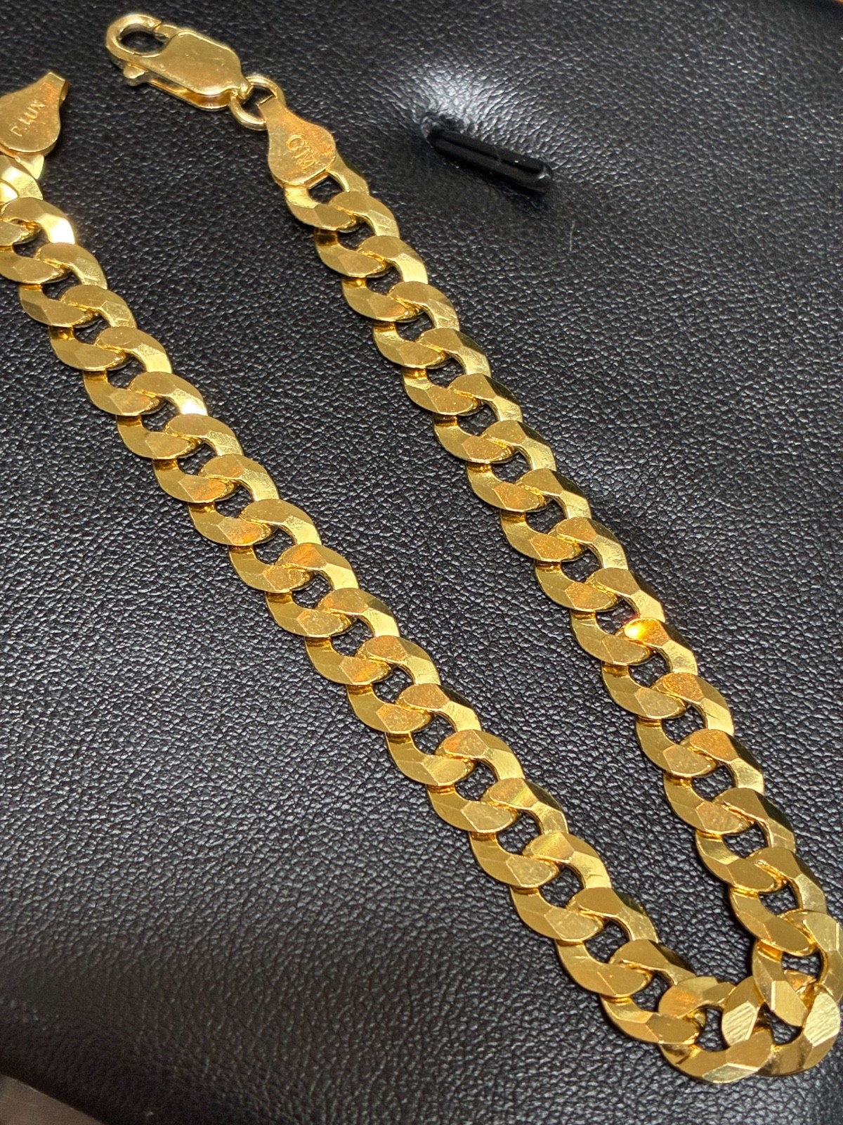 14k gold over solid sterling silver 8in curb approximately 8mm