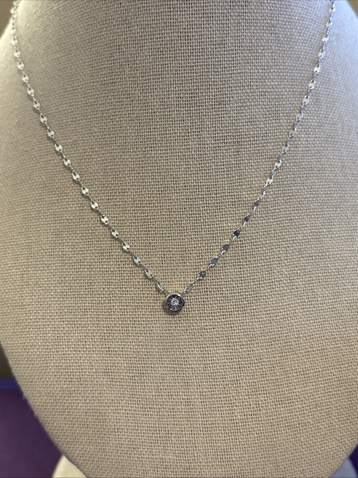 16” 1/30 CTTW Lab Grown Diamond Sterling Silver Necklace NIB