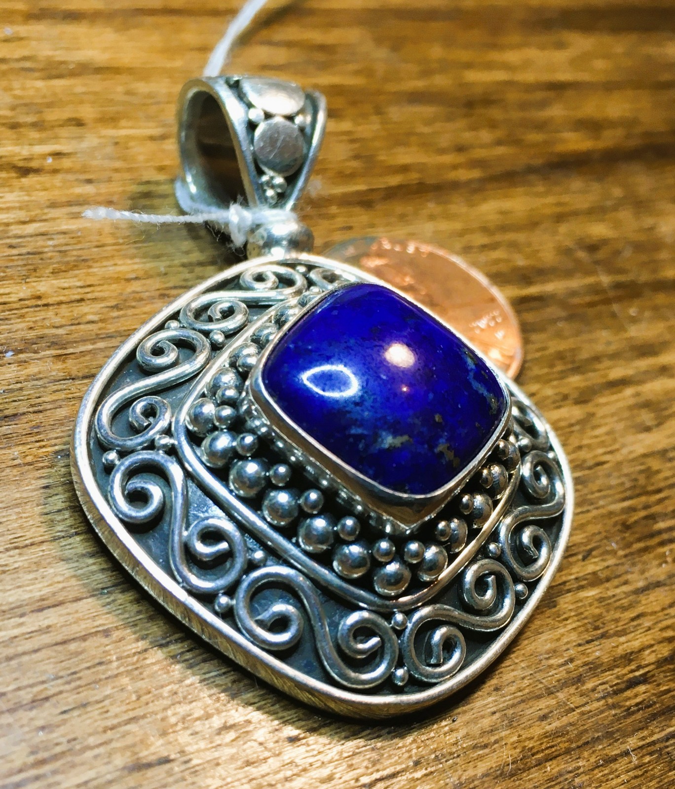 Rich Lapis Lazuli & Sterling Silver Pendant