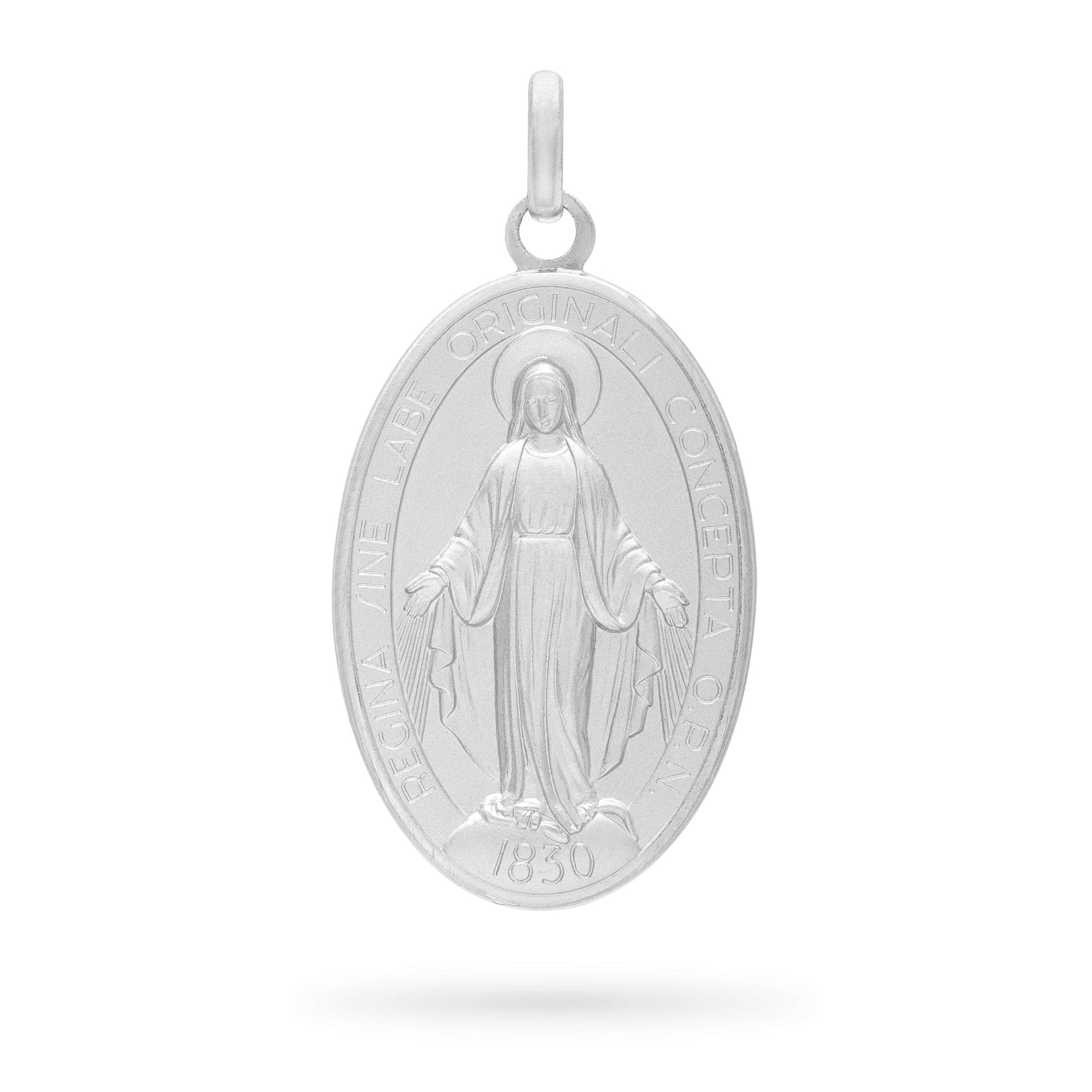 Miraculous Medal sterling silver Pendant Necklace Religious Charm MADE IN ITALY