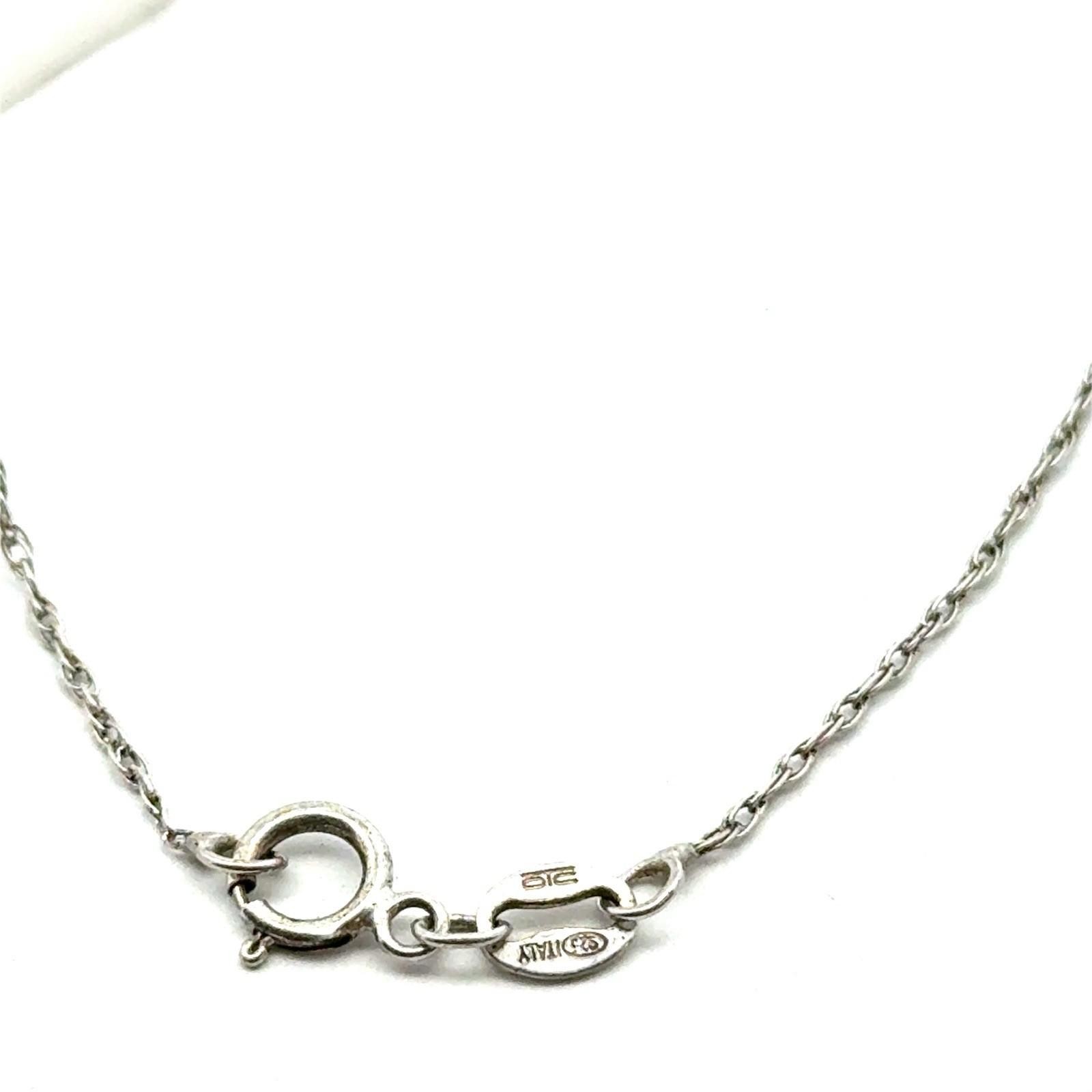 18” 925 Sterling Silver Diamond Accent + Cut Charm Pendant + Earrings, 4.9g