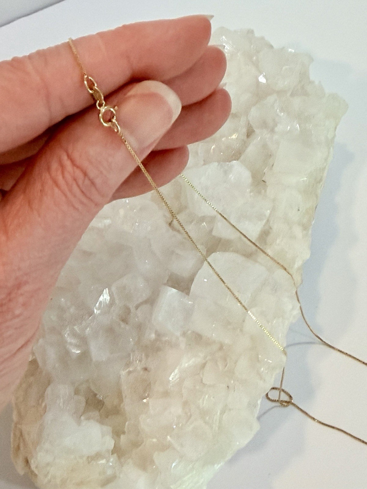 New 14k Yellow Gold Baby Box Chain Necklace 18″ Italian Gold Gift Box 1.22g