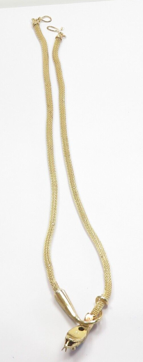 Antique Art Deco 1920’s Turquoise Snake Necklace 13K Yellow Gold 21″ 35.6 Grams