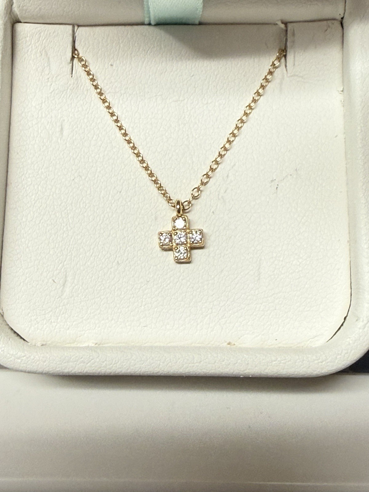 e-newton 14K Gold and Diamond Cross and Chain/ 18 In/ Retails for 525.00