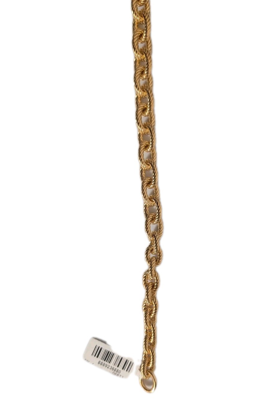 Soave Oro 14K Gold Electroform Twisted Rolo Tapered Chain Necklace-20″-NWT-$800