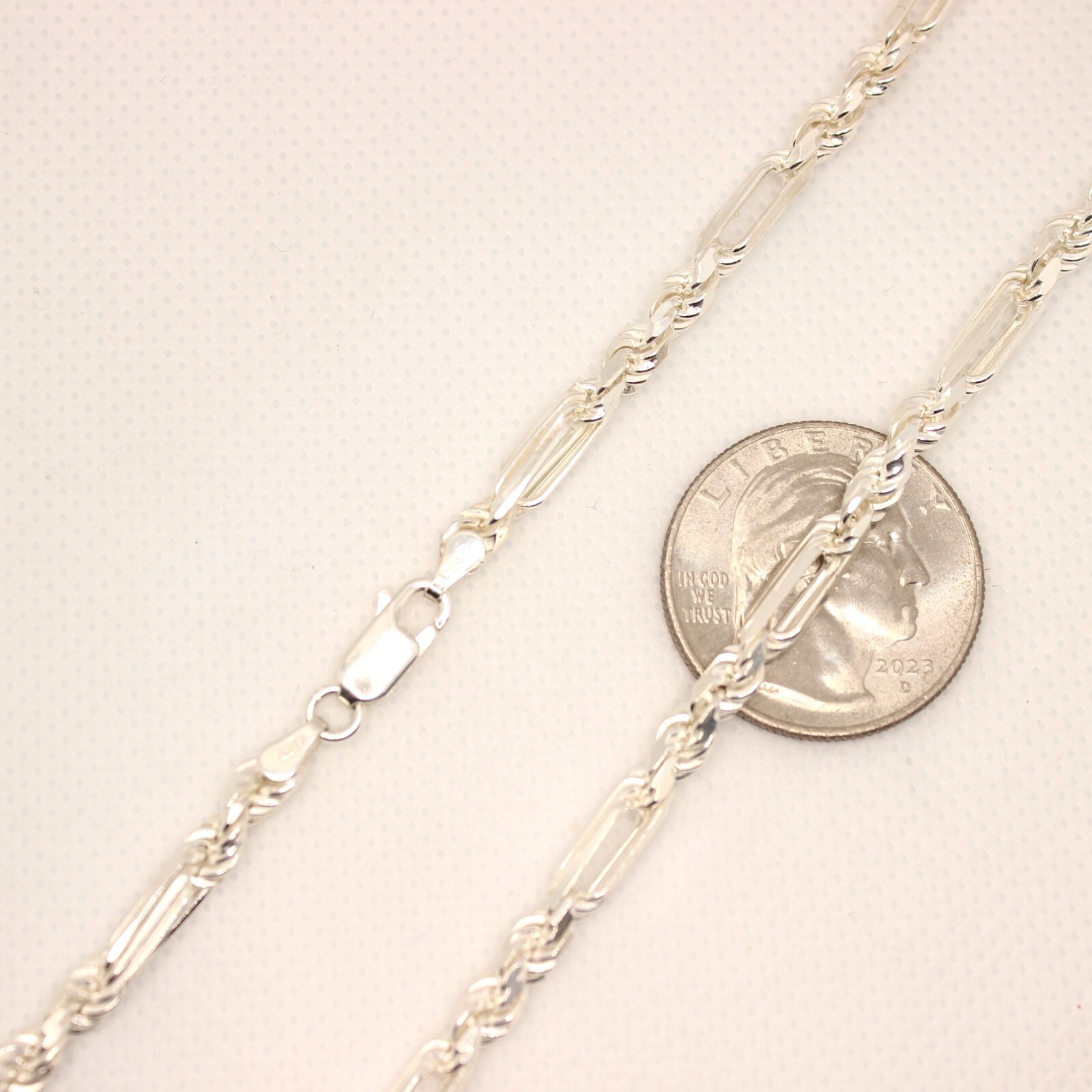 925 Sterling Silver Twisted Milano Figarope Chain Necklace (4mm~4.5mm / 18″~28″)