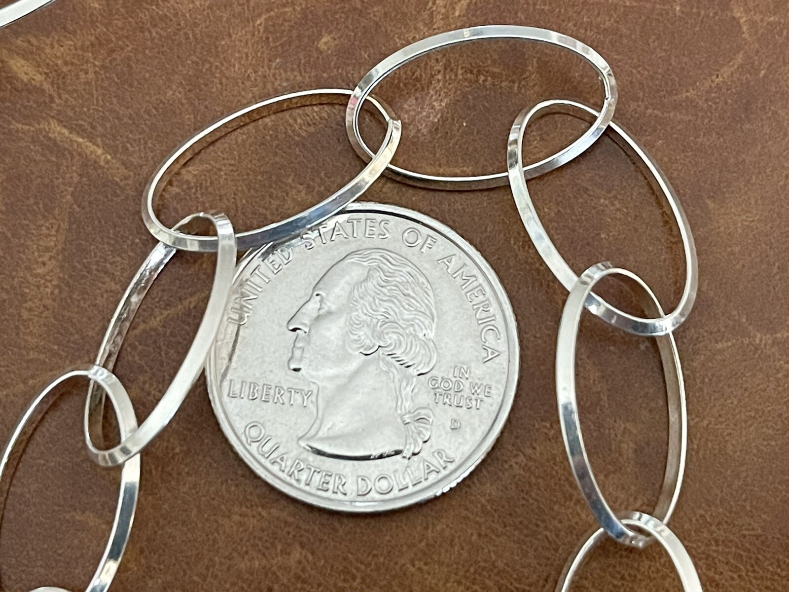 Vintage MILOR 925 ITALY Sterling Long Oval Link Chain Necklace 36” In, 29.81 Gr