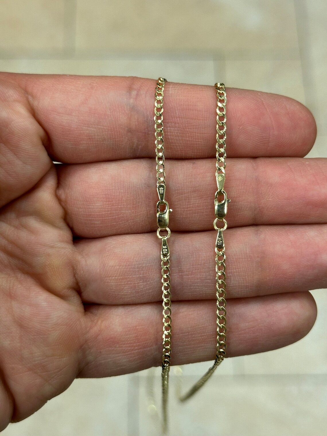 10K Solid Yellow Gold Cuban 2mm 2.5mm Chain Necklace 16″ 18″ 20″ 22″ 24″ 26″ 30″