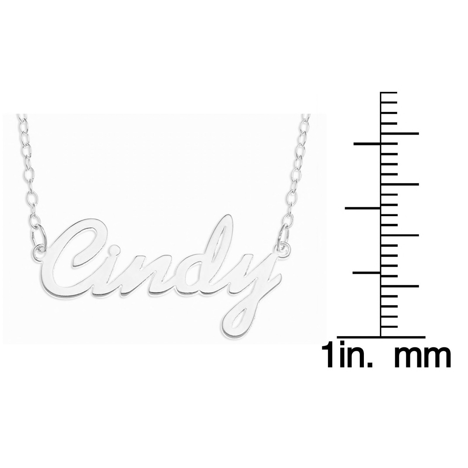 Cindy Name Plate Necklace Pendent Sterling Silver female Personalized Custom