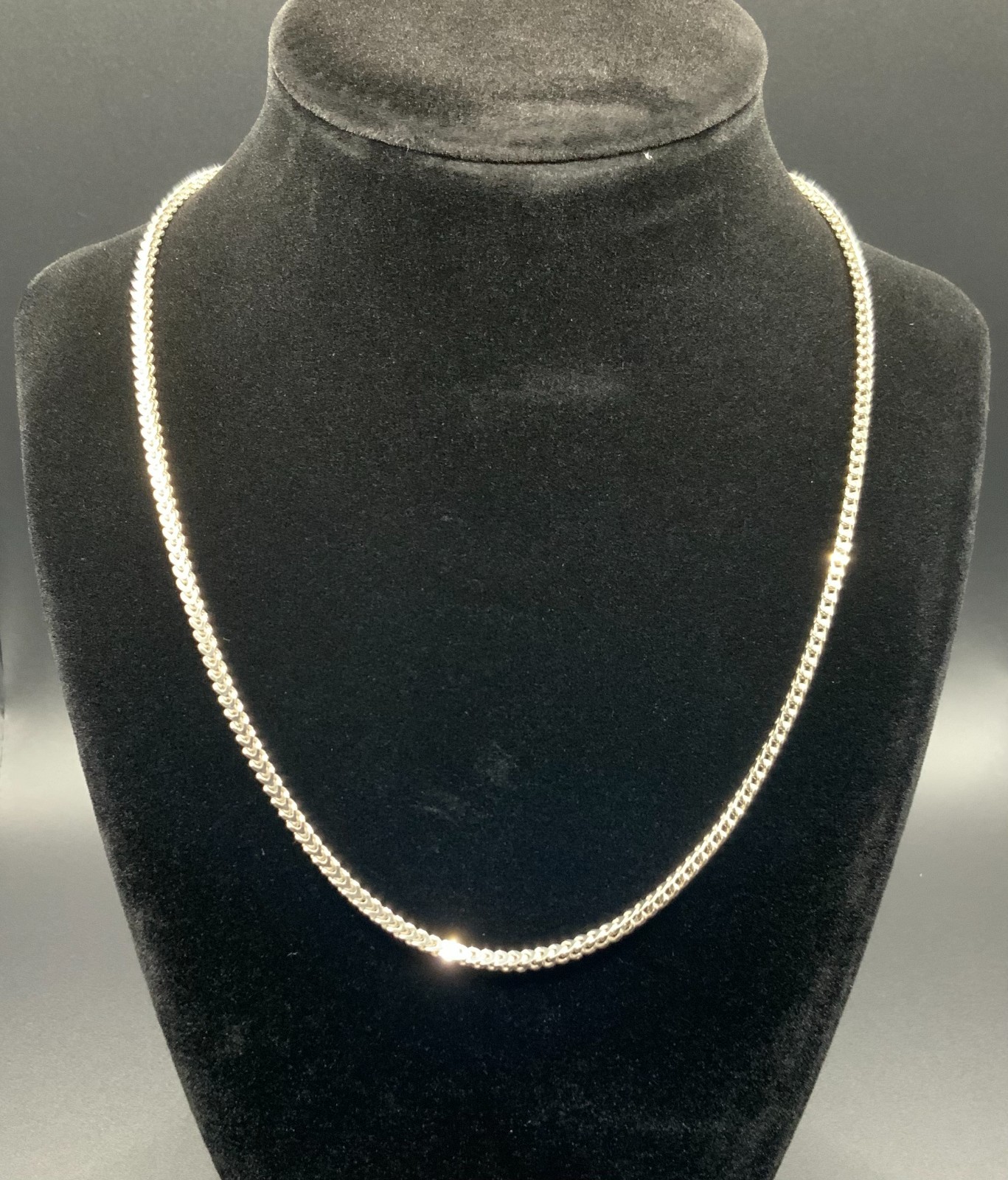 Sterling Silver Franco V Box Chain Necklace – 16” 2.5mm 7.1g – Italian Made