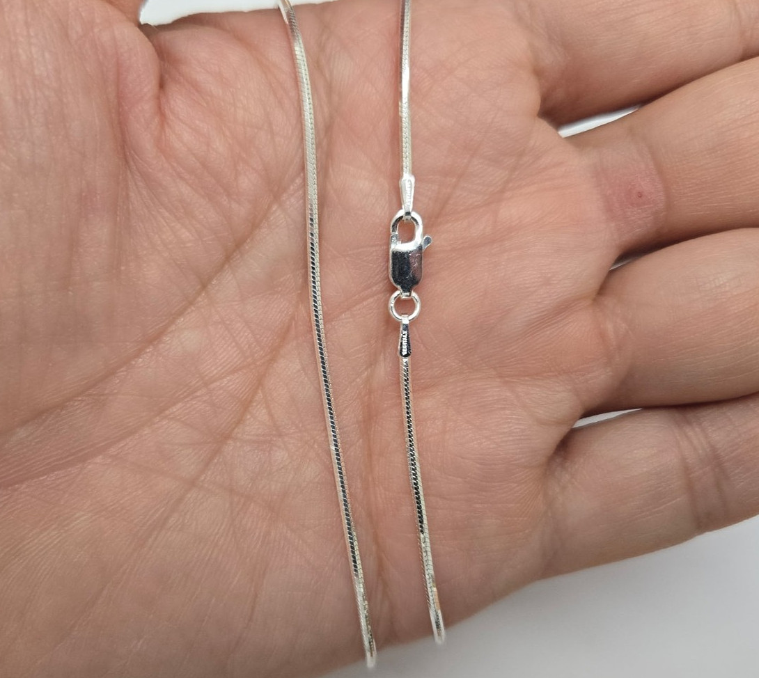 925 Sterling Silver Thin Square Snake Chain Necklace Bracelet 1.4mm 7″ to 30″