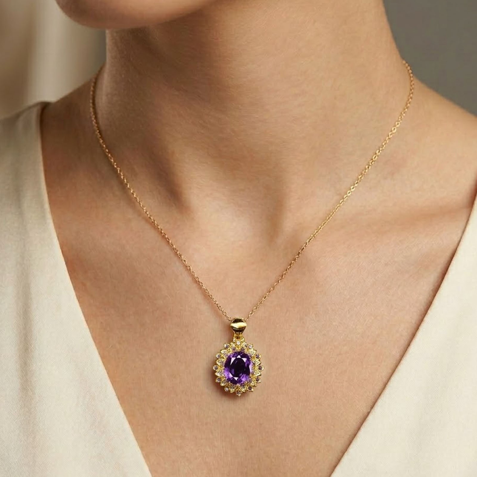 Brilliant Color Change Sapphire Oval 8Ct 925 Sterling Silver 24K Gold Pendants