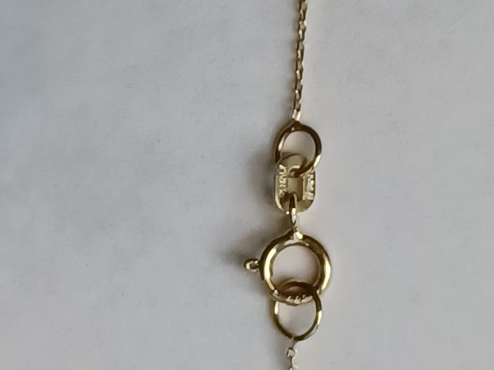 14K Real Solid Yellow Gold Lariat Chain Necklace 18″ Adjustable to 16″.