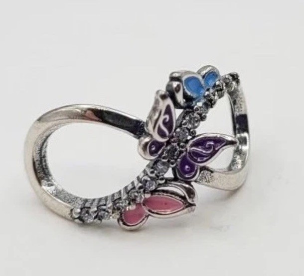 925 Sterling Silver Butterfly Infinity Charm Pendant For Bracelet /Necklace