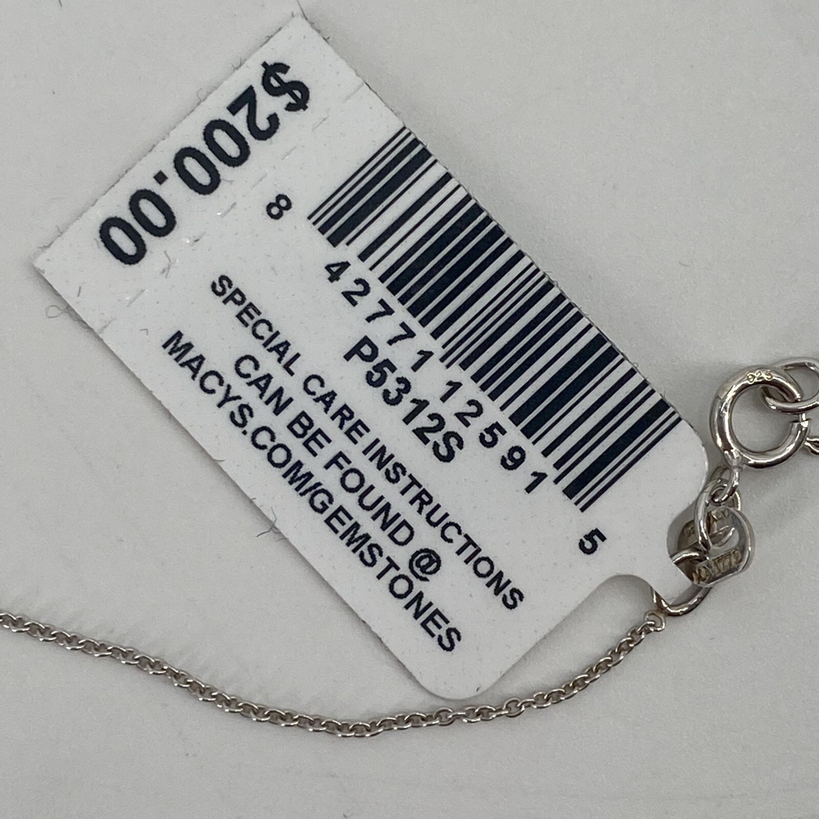 MACY’S Bridge Diamond Hearts 1/10CTW Sterling Silver Pendant Necklace NIB