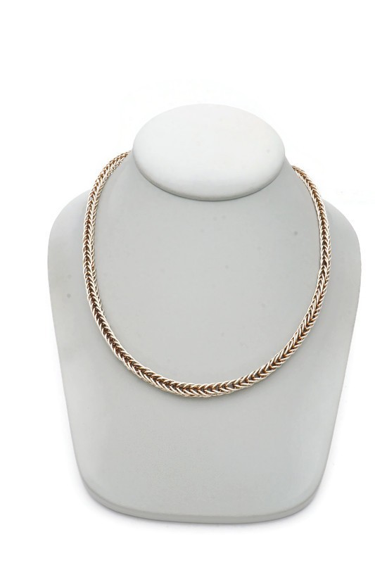 Sterling Silver 925 Foxtail Necklace 18″