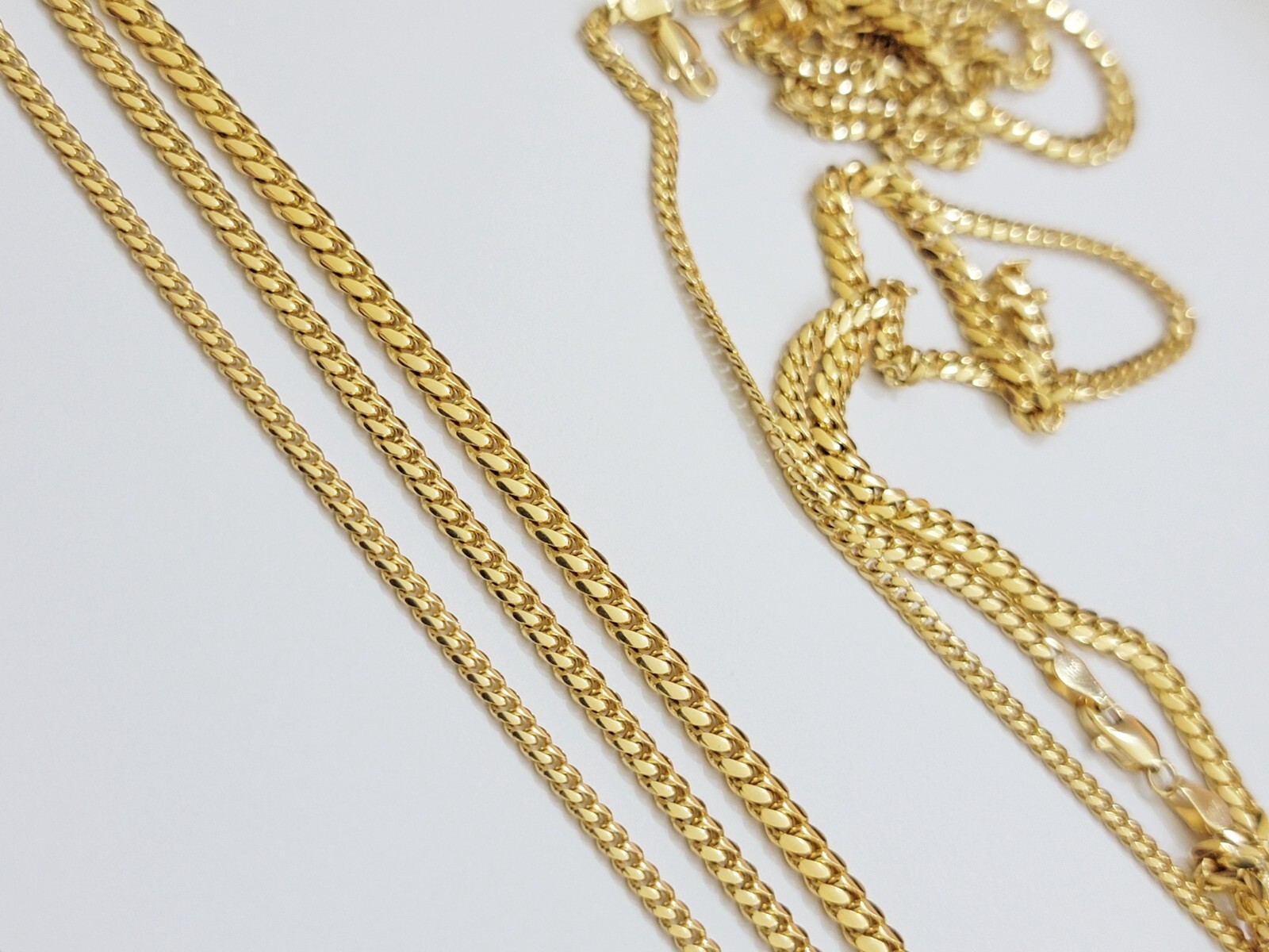 Solid 18k Gold Chain Necklace Miami Cuban Link 2.5mm-4mm 18″-26 Inch Real 18kt