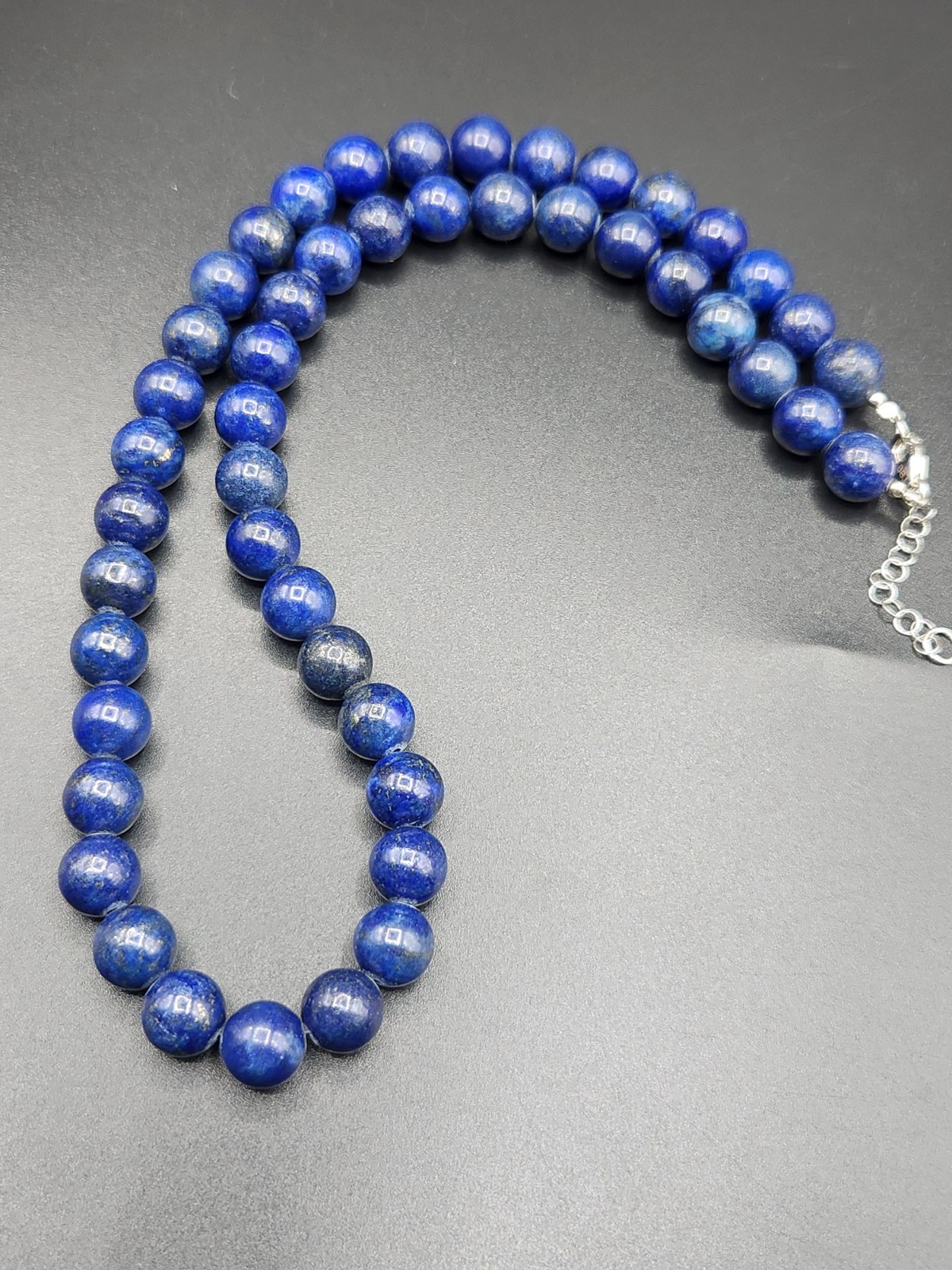 BBJ Blue Lapis Lazuli Round Bead Necklace