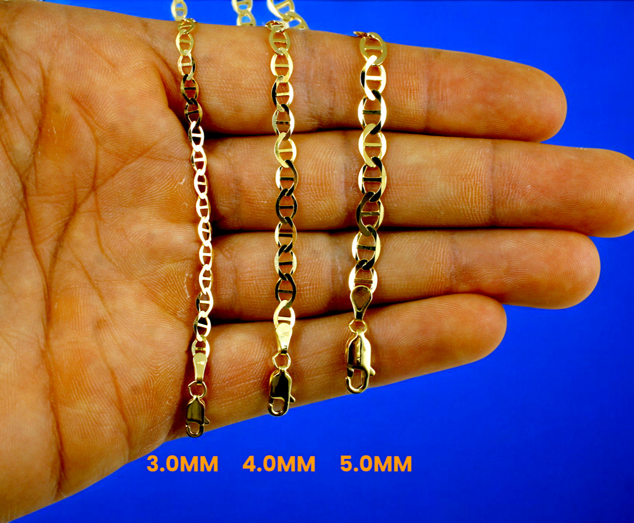 10K Yellow Gold SOLID Anchor Mariner Necklace Bracelet Chain Link 3mm-6mm 7″-30″