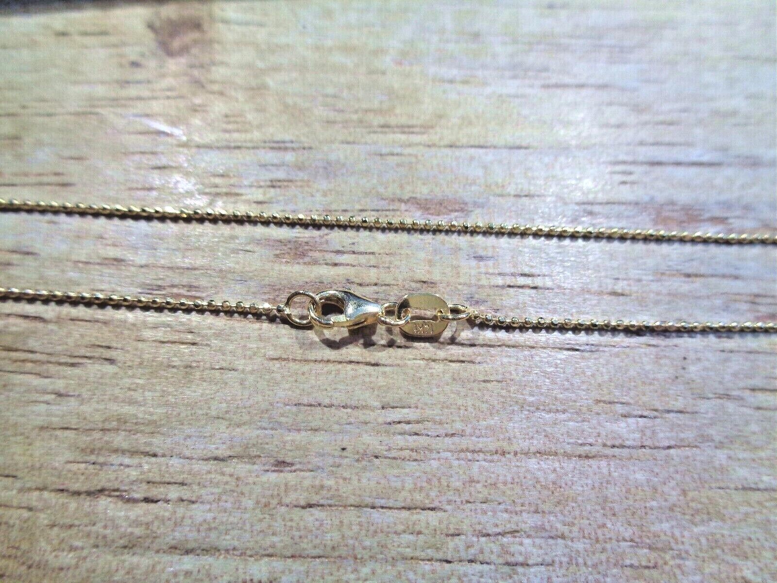1MM PETITE SOLID 14K YELLOW GOLD DIAMOND CUT DC BALL BEAD CHAIN NECKLACE 16″-24″