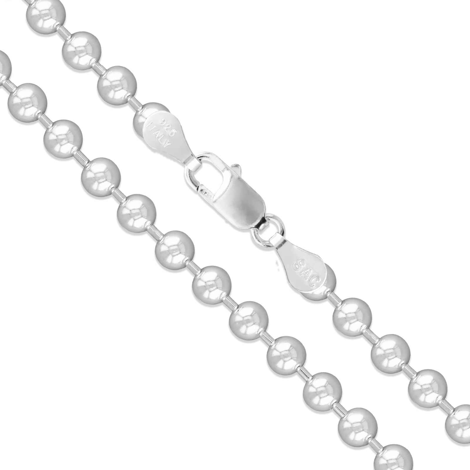 20″ Sterling Silver Necklace Italian Ball Bead Chain Pure 925 Italy US Wholesale