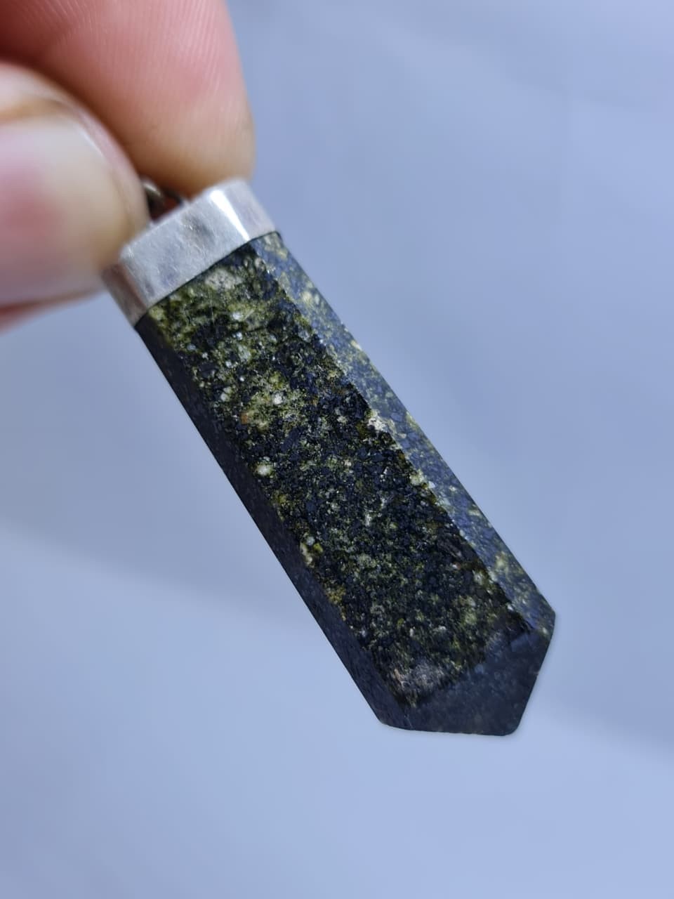 Top Quality Stone Epidote Pendants 925 Sterling Silver Gemstone Pendant