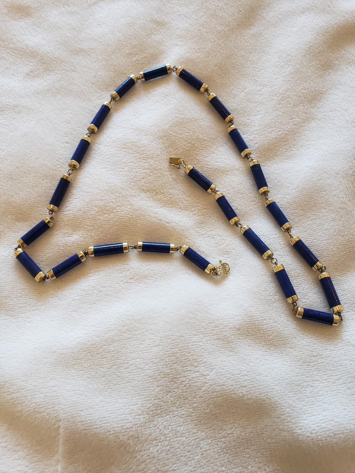 14k And Lapis Modern/Fashion Necklace Marked 14k