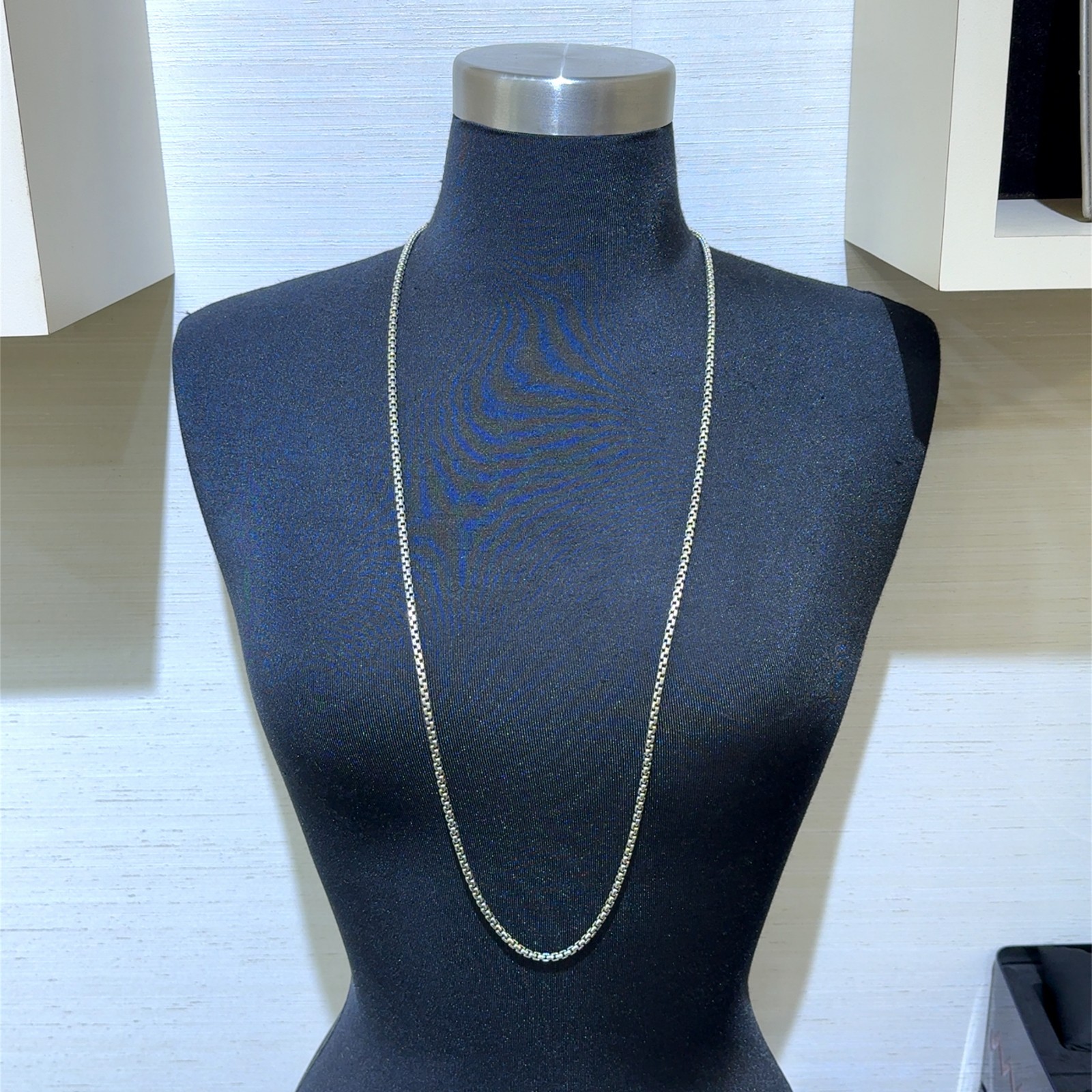 David Yurman 925 Sterling Silver 14k Yellow Gold Box Chain 3.6mm Necklace 36″