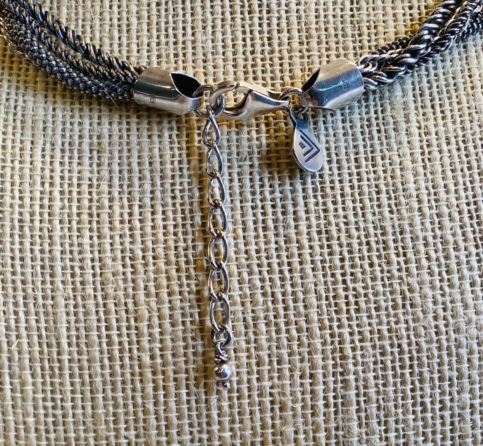 Silpada N1719 Sterling Silver (4) Multi-Strand 16-18” Necklace Oxidized Popcorn