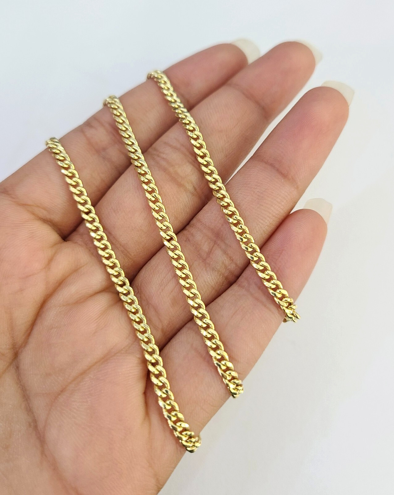 14k Gold Chain Miami Cuban Link Necklace 22 Inch 2.5mm REAL 14kt Yellow Gold