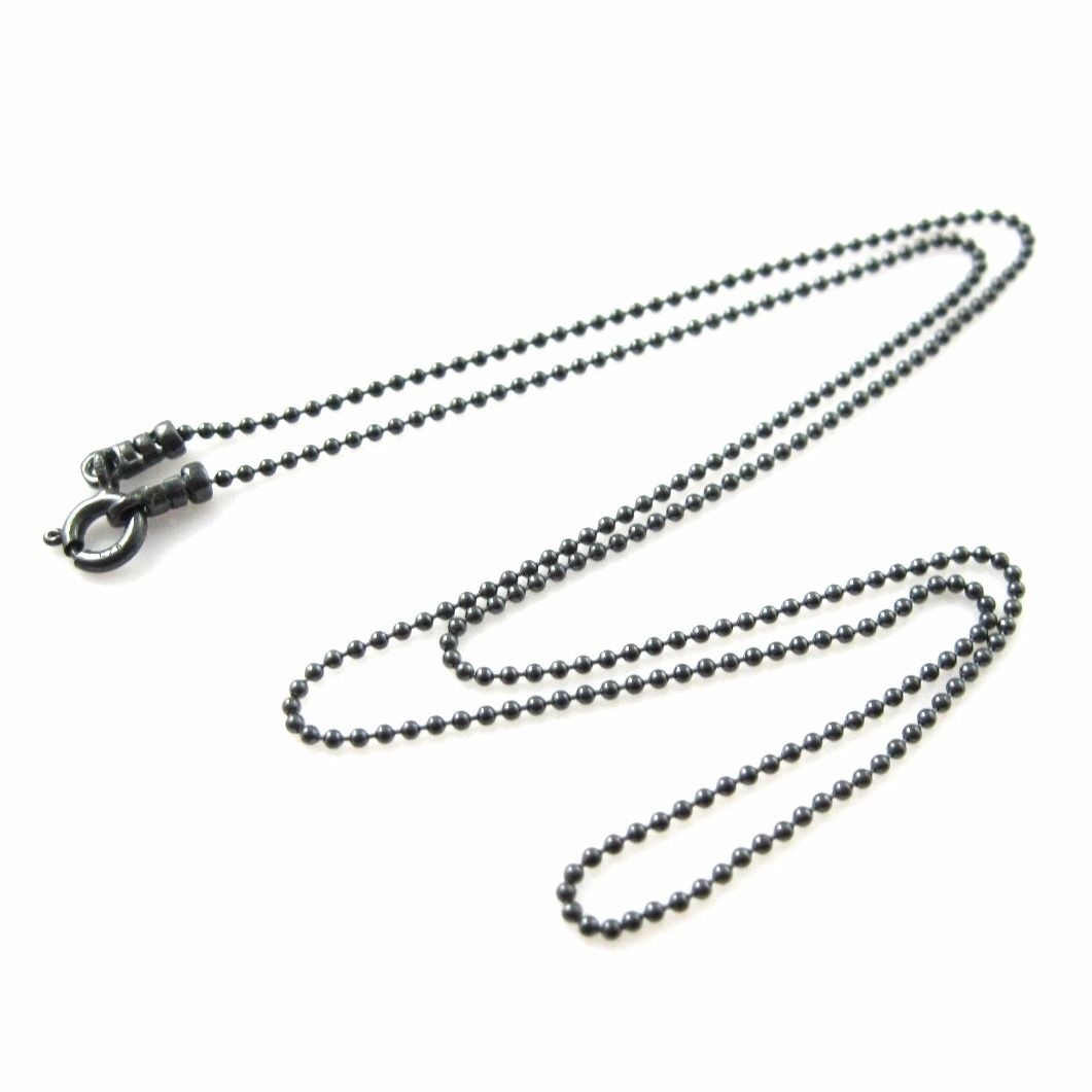 Oxidized Sterling Silver Necklace – 1.2mm Ball Chain (16″-36″)