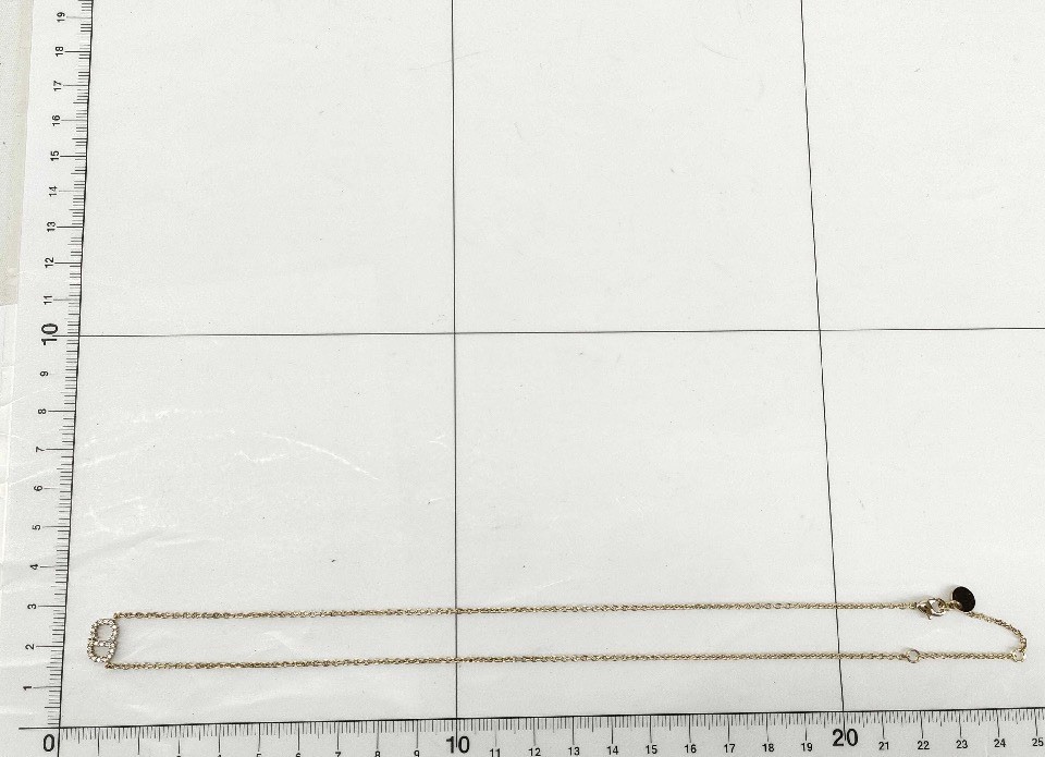 DIOR Necklace CD Logo Clair D Lune Gold Color Crystal Very Good Cond Authentic