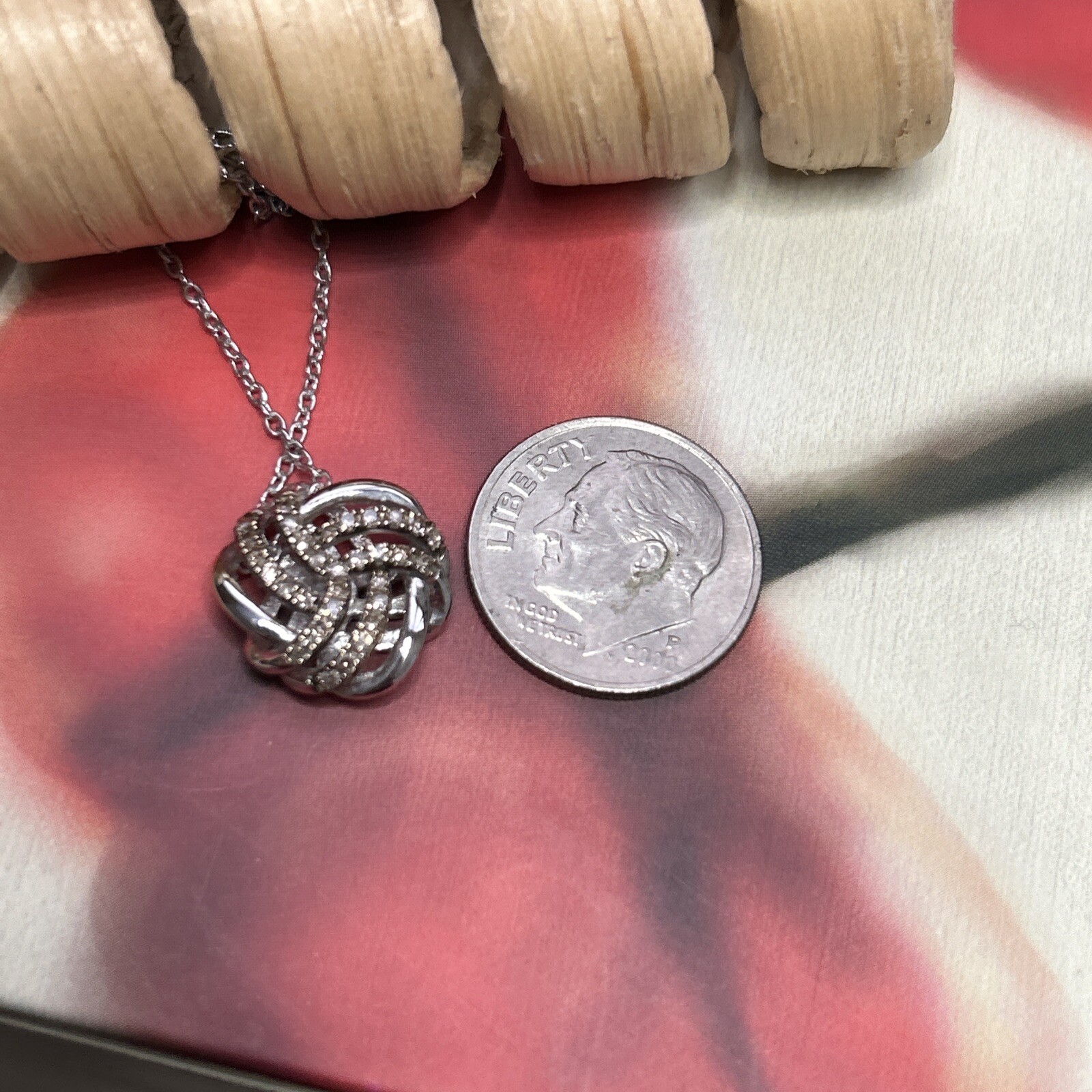 Colleen Lopez 0.20ct Diamond Love Knot Pendant with Chain Champagne Diamonds Hsn
