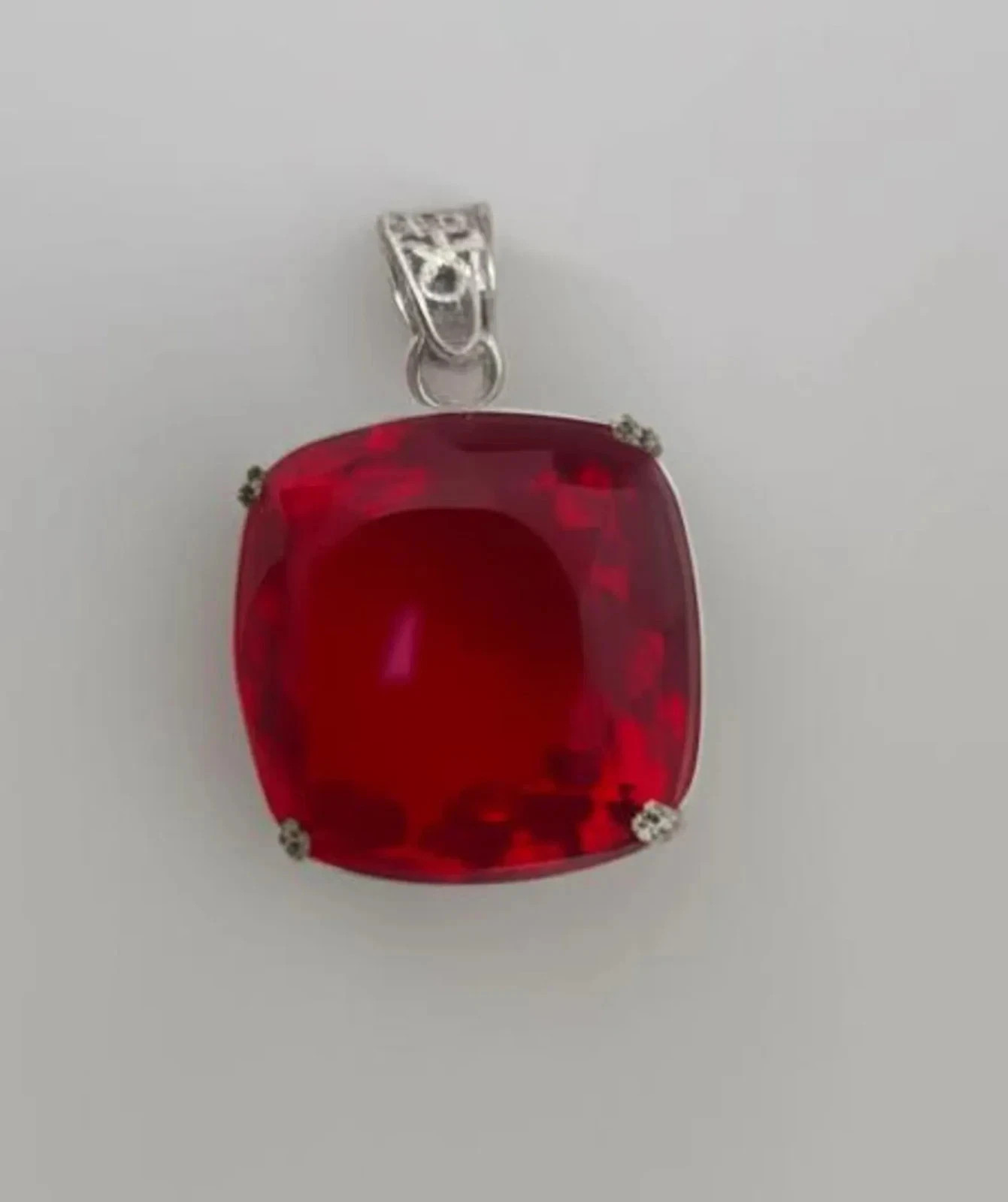 115Ct Natural Blood Red Mozambique Ruby Pendant Flawless CERTIFIED With Chain 6k