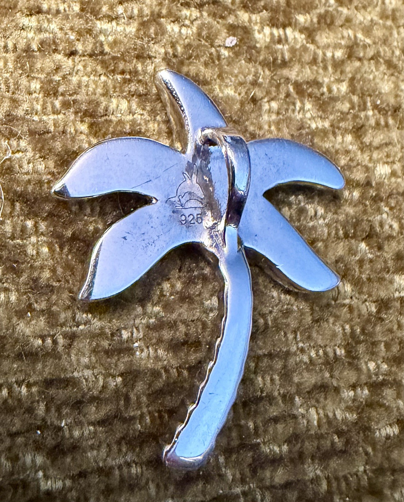 Blue Opal Palm Tree Beach Summer Pendant Charm 925 Sterling Silver