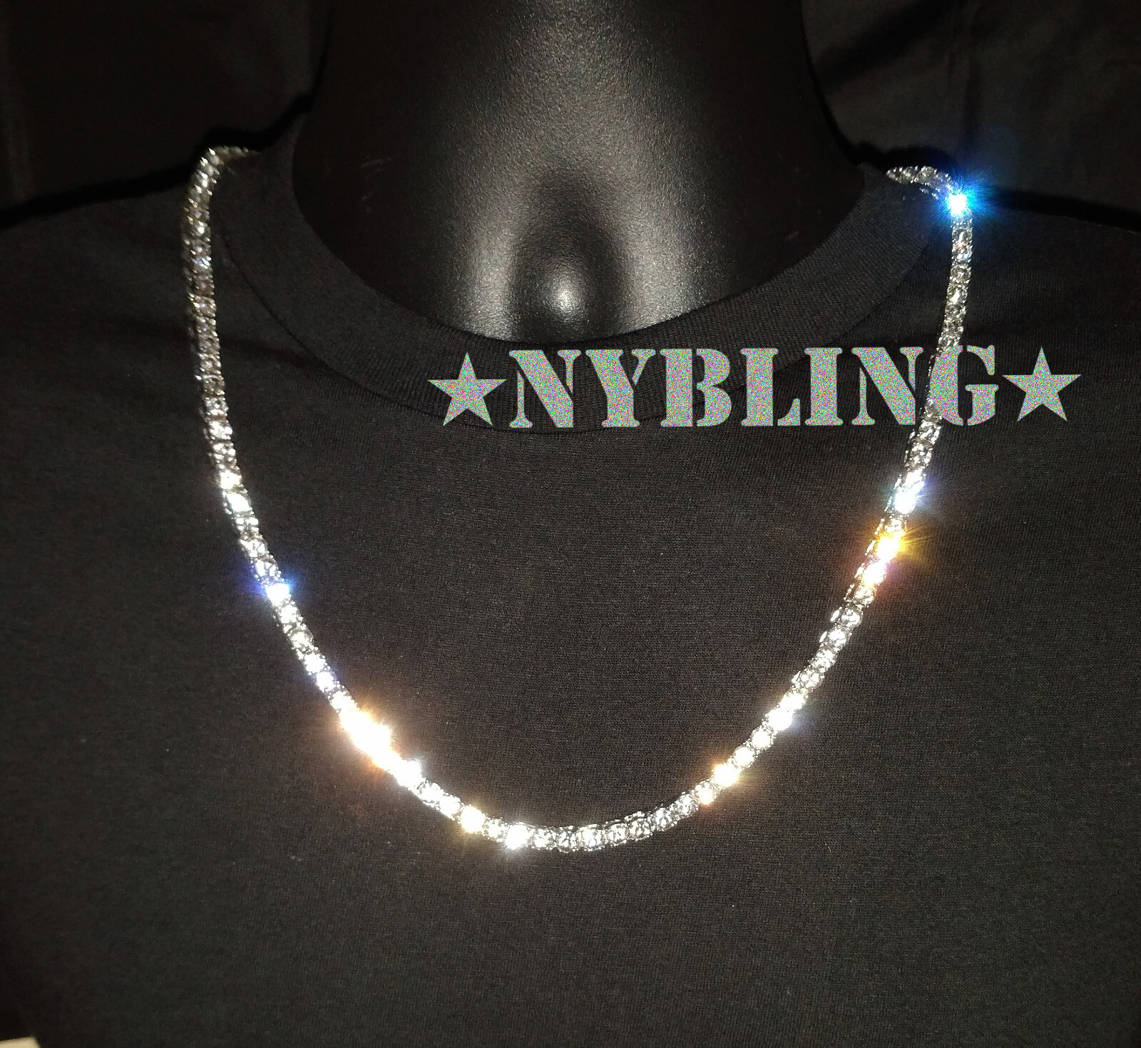 14K Gold Silver Plated Tennis Chain Choker ICED CZ Hip Hop Necklace 5MM Jewelry