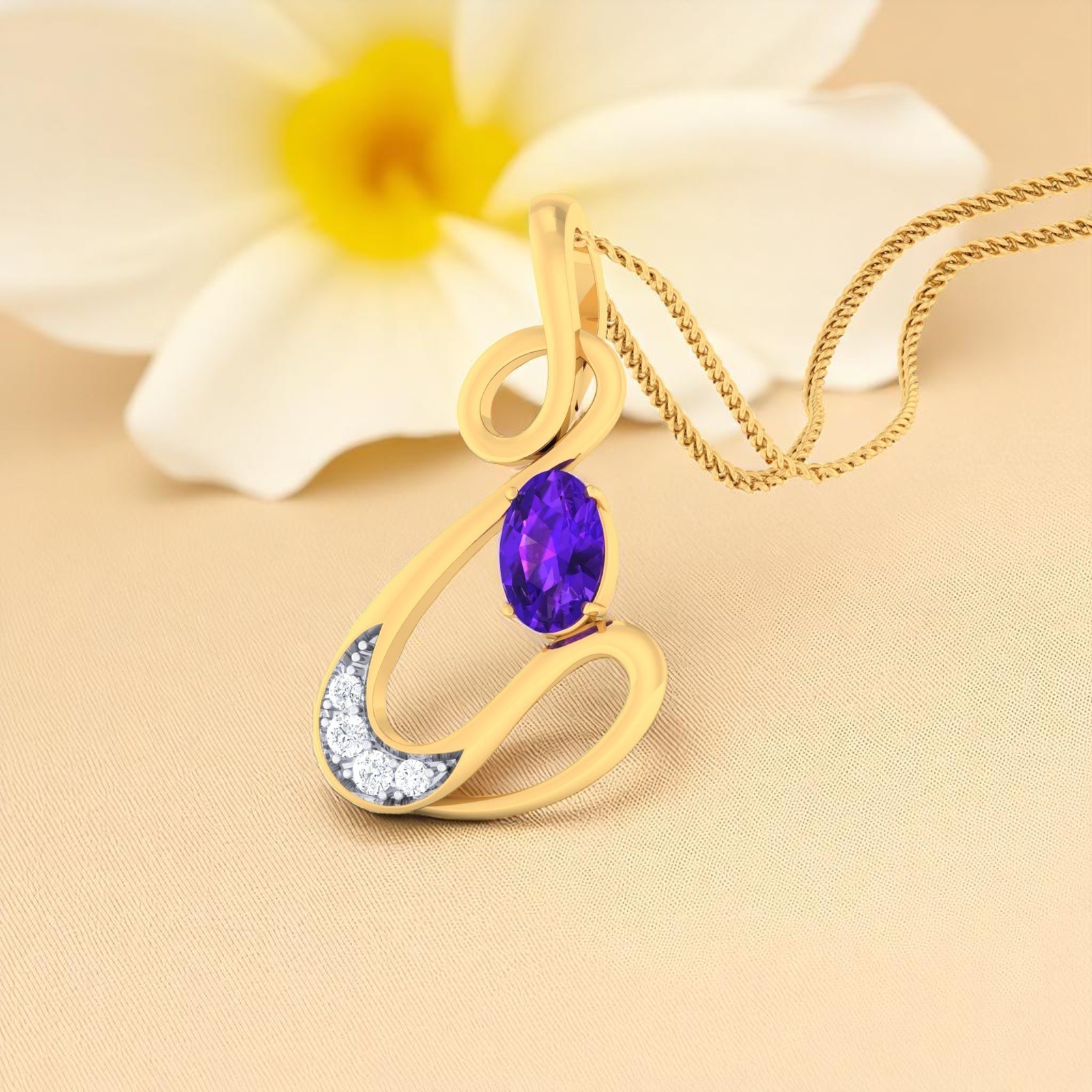 Stunning 0.20 TCW F/VS1 Round Brilliant Cut Diamonds Necklace in 14K Yellow Gold
