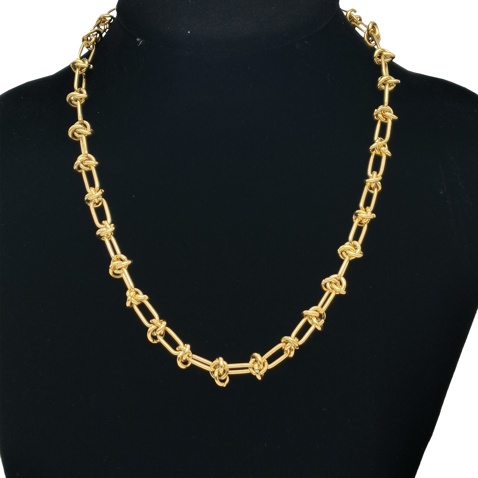 18K Yellow Gold Filled Hypoallergenic 16″/18″ Knotted 6mm Chunky Chain Necklace