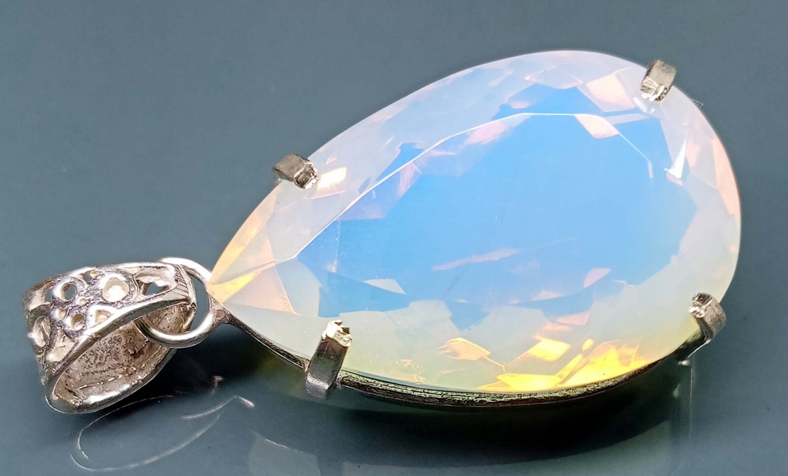 Pendant Locket Fire Opal Pear Cut 75-76 Ct Natural Gemstone EGL Certified