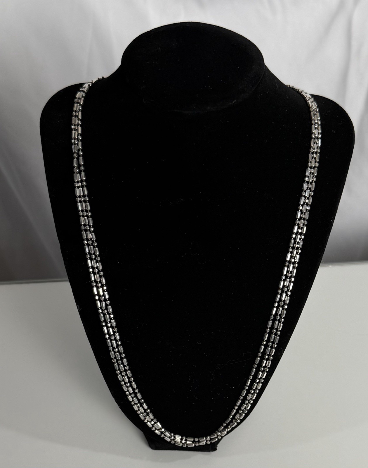 Sterling Silver 925 Milor Italy Beaded Chain Necklace 24” 27.3g Multi Strand