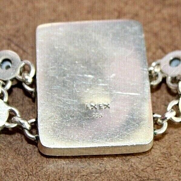 HTF ExEx Claudia Agudelo Sterling Silver Bezel Set Pearl Toggle Necklace [062WEI