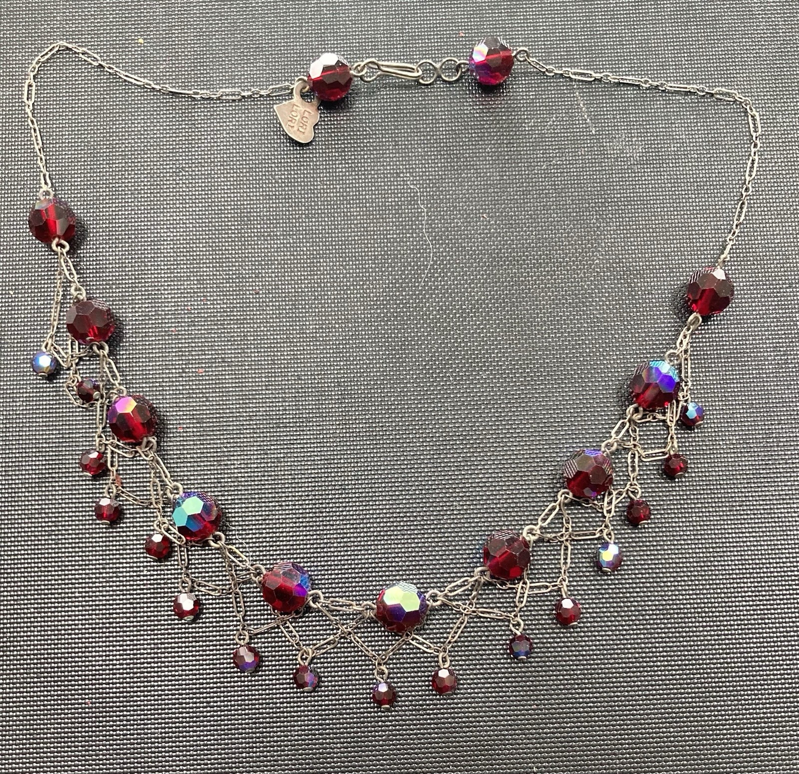 Lori Lori Necklace Chocker Crystal Deep Red Fancy AB