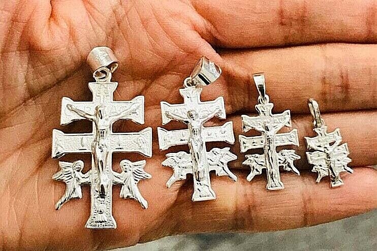 925 Silver Crucifix Caravaca Cross Pendant / 925 Silver Caravaca Cross – ESP19