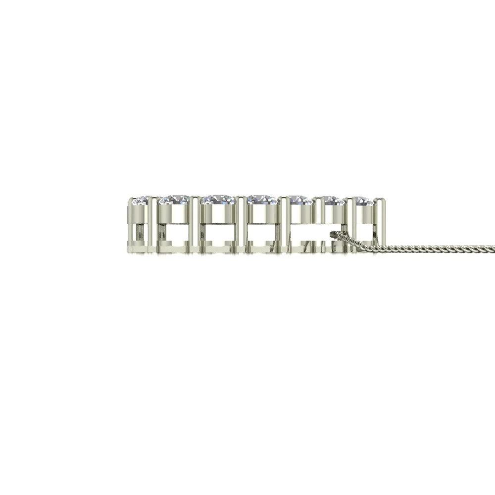 White Gold Diamond Pendant GLI HRD Round 0.80 Ct Lab Created 18k Women Necklaces