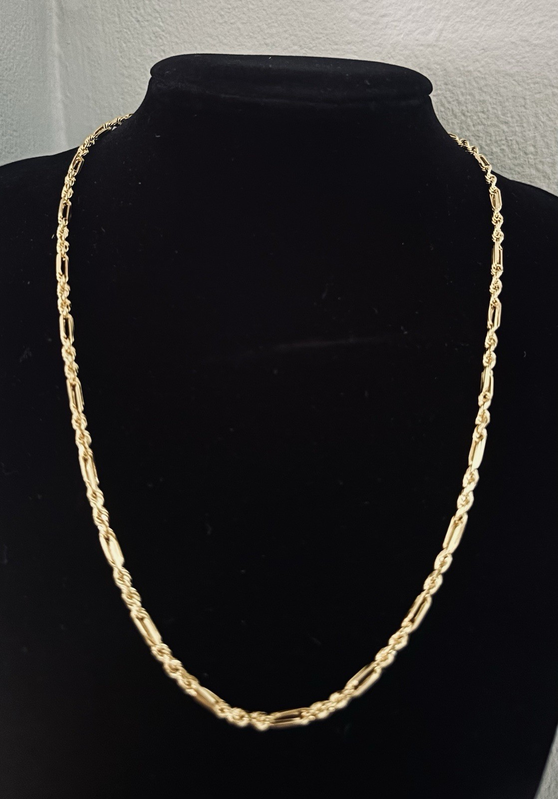18k Real Gold Milano Rope Chain Necklace Size 18″