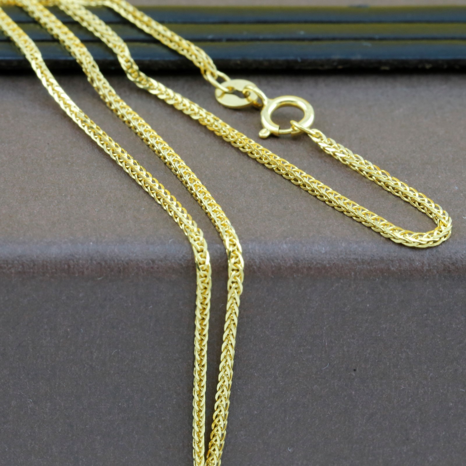 Genuine 18CT Solid Yellow Gold Foxtail Chain 40cm Italy Made