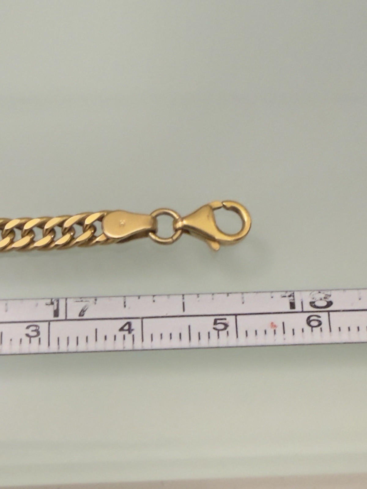 18K 750 Japan Solid Gold Kihei Cuban Shiny Link Chain Men Necklace 18” 45cm
